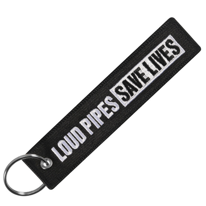 Black Embroidered Key Chain